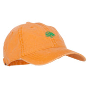 Oak Tree Embroidered Washed Buckle Cap