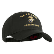 Veteran US Marine Corps Embroidered Solid Cotton Twill Low Profile Cap - Charcoal OSFM