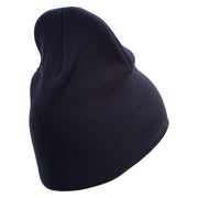 Licensed US Army Retired Military Embroidered 8 Inch Solid Knit Short Beanie Made in USA - Navy OSFM