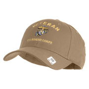 Veteran US Marine Corps Embroidered Solid Cotton Twill Low Profile Cap - Khaki OSFM