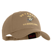 Veteran US Marine Corps Embroidered Solid Cotton Twill Low Profile Cap - Khaki OSFM