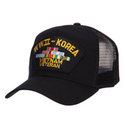 WW2 Korea Vietnam Veteran Patched Mesh Cap