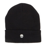 Mini Skull Embroidered Long Beanie