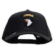 Licensed 101st Airborne Division Embroidered Solid Cotton Twill Mesh Prostyle Cap - Black OSFM