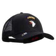 Licensed 101st Airborne Division Embroidered Solid Cotton Twill Mesh Prostyle Cap - Black OSFM