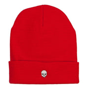 Mini Skull Embroidered Long Beanie