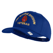2nd Marine Division Veteren Embroidered Solid Cotton Twill Pro Style Cap - Royal OSFM