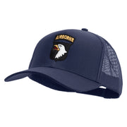 Licensed 101st Airborne Division Embroidered Solid Cotton Twill Mesh Prostyle Cap - Navy OSFM