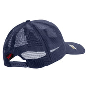 Licensed 101st Airborne Division Embroidered Solid Cotton Twill Mesh Prostyle Cap - Navy OSFM