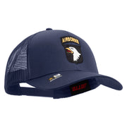 Licensed 101st Airborne Division Embroidered Solid Cotton Twill Mesh Prostyle Cap - Navy OSFM