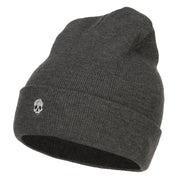 Mini Skull Embroidered Long Beanie