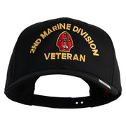 2nd Marine Division Veteren Embroidered Solid Cotton Twill Pro Style Cap - Black OSFM