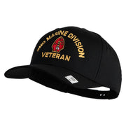 2nd Marine Division Veteren Embroidered Solid Cotton Twill Pro Style Cap - Black OSFM
