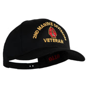 2nd Marine Division Veteren Embroidered Solid Cotton Twill Pro Style Cap - Black OSFM