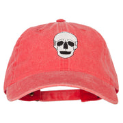 Halloween Skeleton Skull Embroidered Washed Cotton Twill Cap