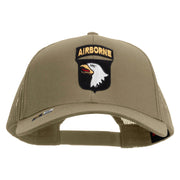 Licensed 101st Airborne Division Embroidered Solid Cotton Twill Mesh Prostyle Cap - Khaki OSFM