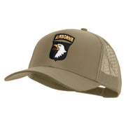 Licensed 101st Airborne Division Embroidered Solid Cotton Twill Mesh Prostyle Cap - Khaki OSFM