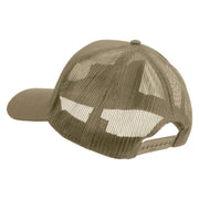 Licensed 101st Airborne Division Embroidered Solid Cotton Twill Mesh Prostyle Cap - Khaki OSFM