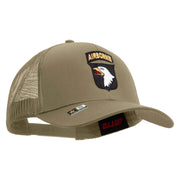 Licensed 101st Airborne Division Embroidered Solid Cotton Twill Mesh Prostyle Cap - Khaki OSFM