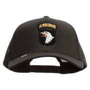 Licensed 101st Airborne Division Embroidered Solid Cotton Twill Mesh Prostyle Cap - Charcoal OSFM