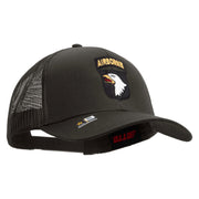 Licensed 101st Airborne Division Embroidered Solid Cotton Twill Mesh Prostyle Cap - Charcoal OSFM