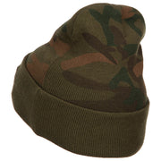 Korea Veteran Letters Embroidered Camo Long Beanie