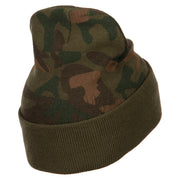 Korea Veteran Letters Embroidered Camo Long Beanie