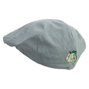 Vegan Embroidered Men's Linen Ivy Cap - Slate S-M