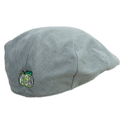 Vegan Embroidered Men's Linen Ivy Cap - Slate S-M