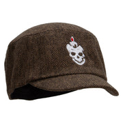 Skull Candle Wool Fashion Fitted Engineer Cap - Brown OSFM