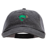 Hook Link and Fish Embroidered Washed Trucker Cap