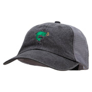 Hook Link and Fish Embroidered Washed Trucker Cap