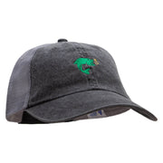 Hook Link and Fish Embroidered Washed Trucker Cap