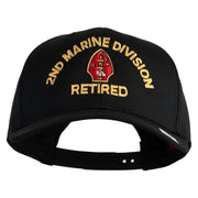 2nd Marine Division Retired Embroidered Solid Cotton Twill Pro Style Cap - Black OSFM
