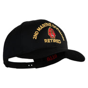 2nd Marine Division Retired Embroidered Solid Cotton Twill Pro Style Cap - Black OSFM