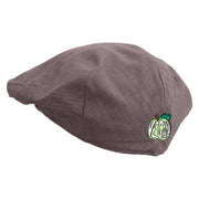 Vegan Embroidered Men's Linen Ivy Cap - Charcoal S-M