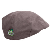 Vegan Embroidered Men's Linen Ivy Cap - Charcoal S-M