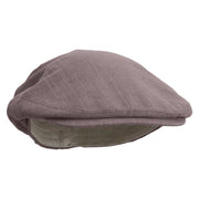 Vegan Embroidered Men's Linen Ivy Cap - Charcoal S-M