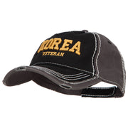 3D Korea Veteran Embroidered Vintage Frayed Cap
