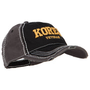 3D Korea Veteran Embroidered Vintage Frayed Cap