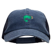 Hook Link and Fish Embroidered Washed Trucker Cap