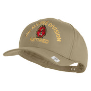 2nd Marine Division Retired Embroidered Solid Cotton Twill Pro Style Cap - Khaki OSFM