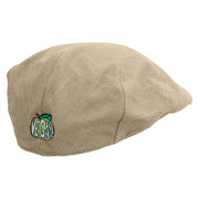 Vegan Embroidered Men's Linen Ivy Cap - Khaki S-M