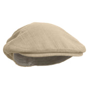 Vegan Embroidered Men's Linen Ivy Cap - Khaki S-M