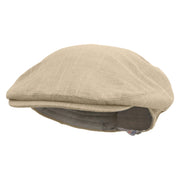 Vegan Embroidered Men's Linen Ivy Cap - Khaki S-M