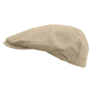 Vegan Embroidered Men's Linen Ivy Cap - Khaki S-M