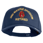 2nd Marine Division Retired Embroidered Solid Cotton Twill Pro Style Cap - Navy OSFM