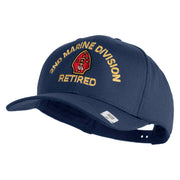 2nd Marine Division Retired Embroidered Solid Cotton Twill Pro Style Cap - Navy OSFM