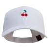 Twin Cherries Embroidered Low Profile Structured Cap - White OSFM