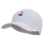 Twin Cherries Embroidered Low Profile Structured Cap - White OSFM